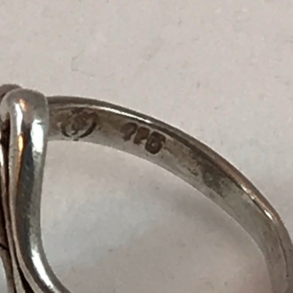 Sterling Silver Vintage Cut Garnet Ring size 7 - Picture 7 of 8